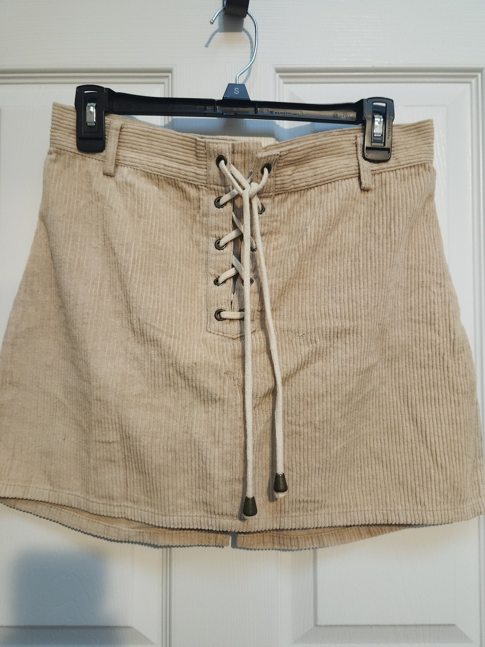 Kendall & Kylie Tan Corduroy Lace-Up Mini Skirt